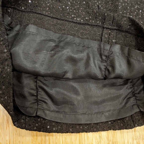 MICHAEL KORS Sexy Strapless Little Black Dress in Size 2 Wool Blend With Sequins - Picture 8 of 12